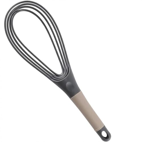 Silicone Flat Whisk and Balloon Whisk Set - Blue Heat-Resistant Flexible Whisks for Non-Stick Cookware, Baking & Mixing