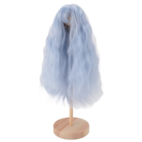 Star Doll Wig - Long Wigs with Bangs, Soft High Temp Fiber, Lightweight, Easy to Wear, Suitable for Dolls 7.3-8.3in Head Circumference