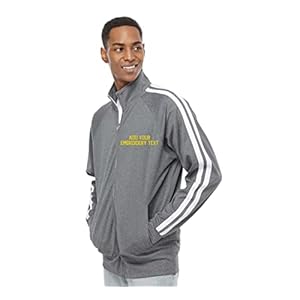 TEEAMORE Custom Track Jacket Personalized Text Embroidered Monogram Unisex Adult Sport Full-Zip Jacket