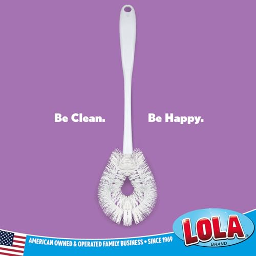 Image of LOLA Toilet Bowl Brush Curved Head, Coated Wire, Durable Poly Bristles 36Pk