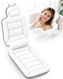 Full Body Bath Pillow for Bathtub, Thick Luxury Bathtub Cushion with Movable Lumbar Support and Laundry Bag, Bathtub Pillows for Head, Neck and Back Support, Bathtub Accessories for Women Spa Gift