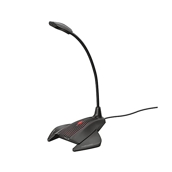 Trust Gaming GXT 239 Nepa Gaming Mikrofon für PC (Standmikrofon mit 3.5mm Klinke für Skype, Streaming, Twitch) schwarz
