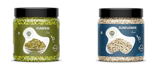 Image of Pumpkin Seeds & Sunflower Seeds Combo (500g Each) | Raw Natural Seeds Mix | Crunchy Healthy Snack | Rich in Protein & Fiber | Perfect for Salads, Smoothies & Baking