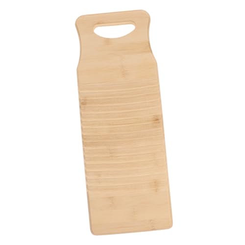 FONDOTIN Tabla de Lavar Ropa de Madera Natural Resistente y Duradera Diseño Sencillo Fácil de Limpiar y Transportar para Lavado Mano el Hogar Color Aleatorio Color Aleatorio