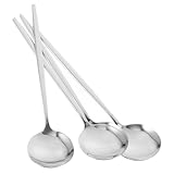 SOLUSTRE 4 Stück Edelstahl Dessertlöffel für Westliche Speisen Langlebig Elegant Gestaltet mit Komfortablem Griff für Restaurants und Täglichen Gebrauch