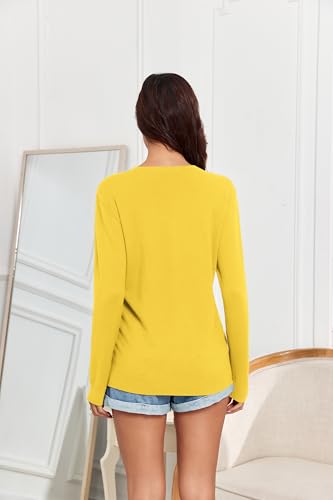 Image of TASAMO Women's Lightweight Button Down Cardigan Sweaters Long Sleeve Classic V Neck Knit Soft Shrugs with Pocket