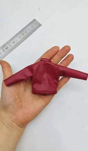 ximitoy 1/12 Soldier Clothes Red PU Leather Coat Jacket Model for 6''figure2