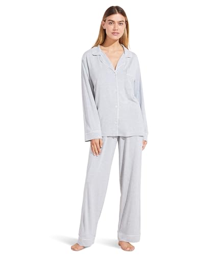 Image of Eberjey Gisele Classic Women's Pajama Set | Long Sleeve Shirt + Long Pants