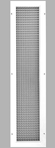 Image of HVAC Premium 6 inch x 30 inch or 30 inch x 6 inch Cube Core Eggcrate Return Air Grille - Aluminum Rust Proof - HVAC Vent Duct Cover - White [Outer Dimensions: 7.75 X 31.75]