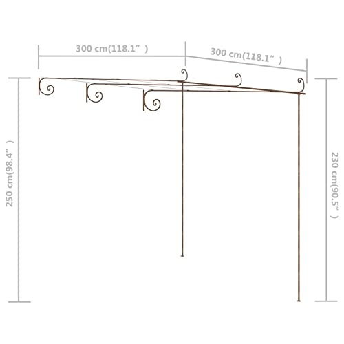 Arche de jardin pergola extérieure fer marron 3x3x2.5m structure support plantes - 8
