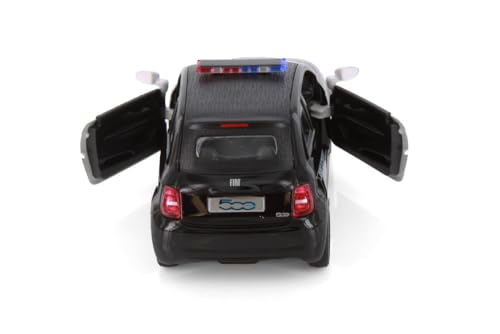 KiNSMART Fiat 500e Police Car 1:28 Modelo Metal 5 Pulg miniatura 6