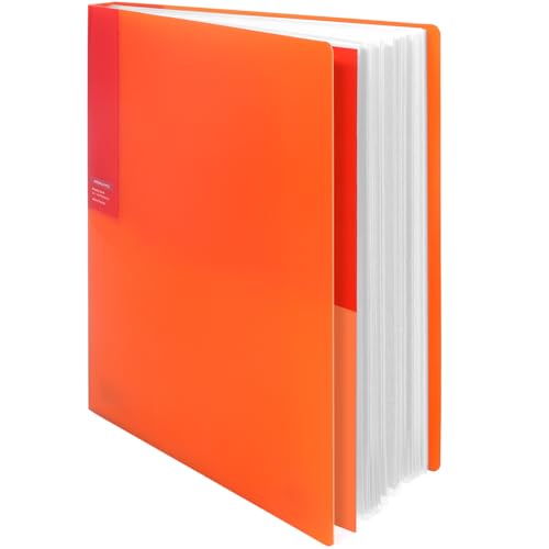 Kokuyo 40-Pocket Binder with Plastic Sleeves (Orange) A4 Art Portfolio Folder with Clear Sheet Protectors. 80 Pages of Presentation Display Book. Japan Import (CTRA-C40YR)