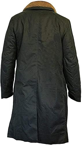 Mens Runner Trench Coat - Gosling Cotton Black Fur Coat - Officer Coat Jacket3