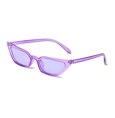 Image of W&Y YING Small Cat Eye Sunglasses for Men and Women Skinny Retro Frame Y2K Shades Trendy Fun Fashion Glasses