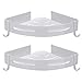 Produktbild Hoomtaook Eck-Duschregal, ohne Bohren, Aufbewahrung, Badezimmer, Dusche, Zubehör, Duschregal, rostfrei, Aluminium, Weiß, 2 Stück