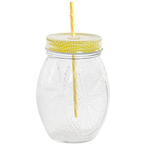 Vaso con Pajita DKD Home Decor Metal Cristal (330 ml) Cover