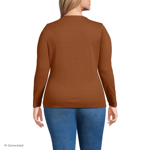 Image of Lands' End Women's Cotton Rib Knit T-Shirt