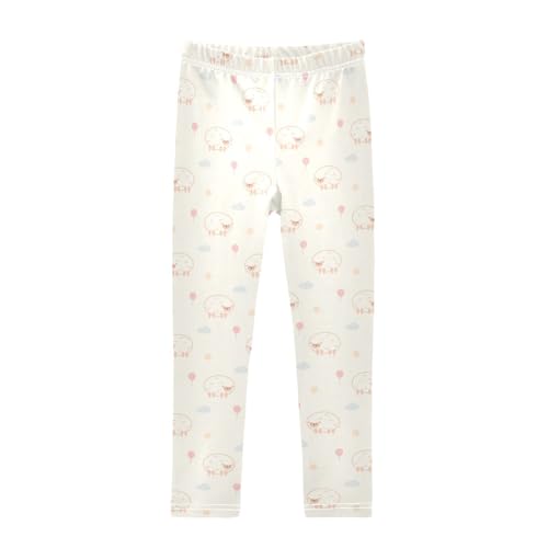 Balloon and Sheep Girls Leggings,Workout Leggings for Girls Toddler Athletic Legging Size for 3-10T