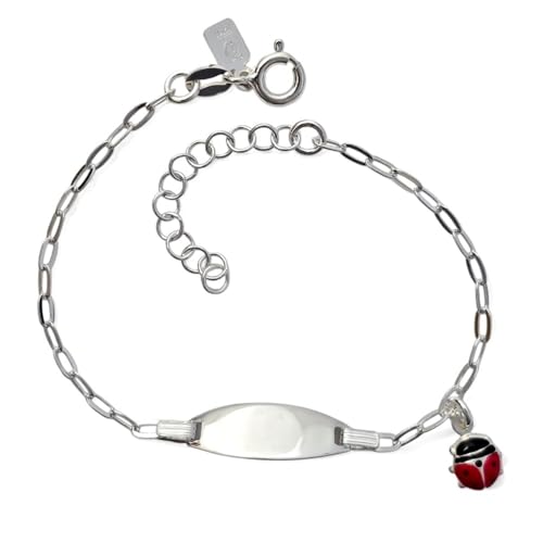 Esclava plata ley 925m fina joyería infantil con grabado personalizado