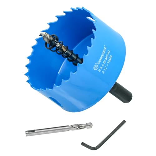 2-3/4 Inch Hole Saw with Arbor for Metal and Wood Cutting Bi-Metal Hole Cutter 2-3/4 Hole Saw Kit for Drywall Wood PVC Boards Fiberglass and Vent Pipes