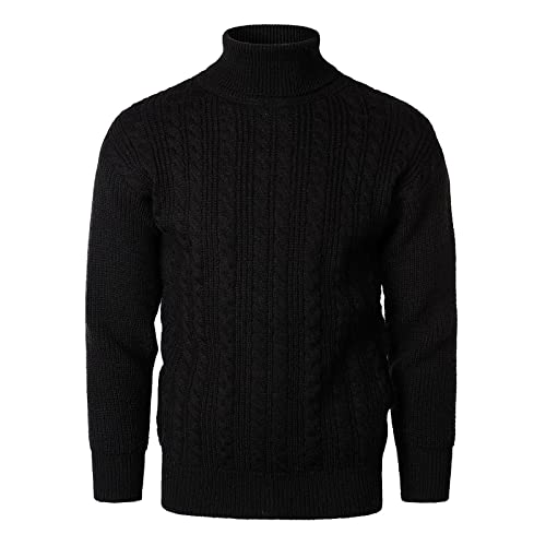 Mens Turtleneck Sweater Loose Fit Cable Knitted Casual Pullover Long Sleeve Sweaters Twist Winter Chunky Sweater4