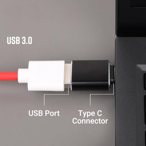 Image of USB Type C to Type A Converter, USB 3.0, High-Speed Data Transfer, Plug and Play, for Wireless Carplay Adaptor, Laptops, Smartphones, Aluminum OTG Cable