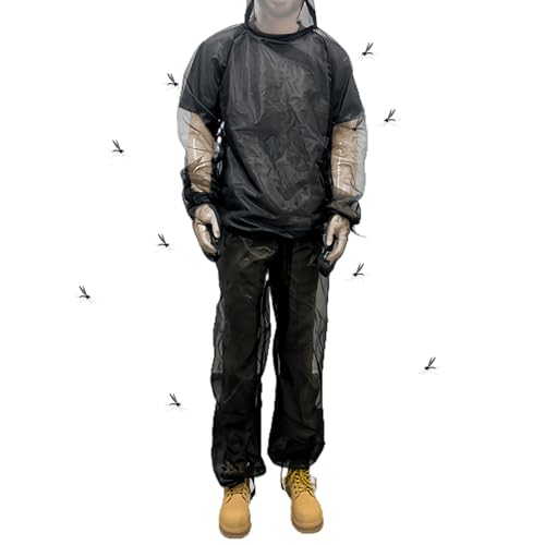 Traje Antimosquitos,Chaqueta con Capucha y Pantalones Anti Moscas para Exteriores | Ropa Protectora de Malla Transpirable con Sellado Ajustado para Jardinería, Senderismo y