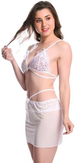 Women's Synthetic Solid Above Knee Babydoll Dress (INVALID DATA_White_Free Size)