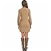 Women Long Sleeve Bodycon Dress Vintage Crew Neck Ruched Wrap Midi Dress Fashion Elegant Bandage Short Dresses (XX-Large,Khaki)