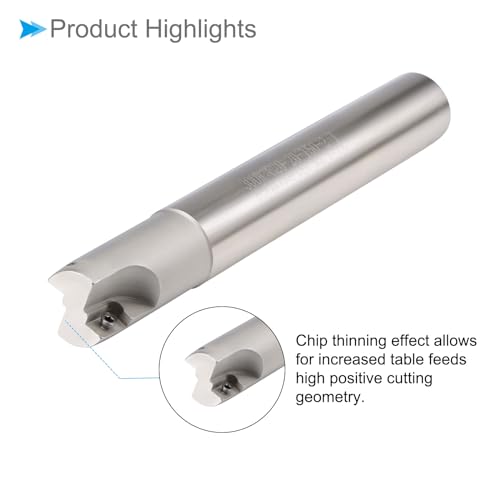 Image of Indexable End Mill, 2 Flutes 0.8 inch Cutting Diameter, 90 Degree BAP300R R0.8 for APMT1135 Carbide Insert - (Applications: for Steel Milling)