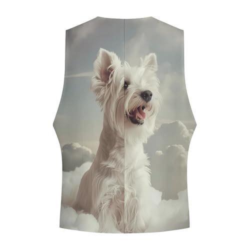 Terrier Dog-Angels Men's Suit Vest Waistcoat Vests Formal Dress with 2 Pockets for Business Casual Tuxedo4
