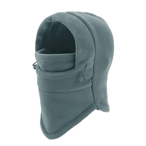 Balaclava para Hombres Invierno Antiviento Cálido, Máscara de Esquí con Forro de Polar, Cubrecuello y Gorro Negro y Gris miniatura 2