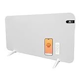 Könighaus 600 W Smart Dual Infrared Heater Wi-Fi App Control with Remote Control Including Towel Holder Feet and Mounting Material Colour: White