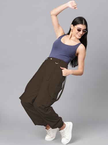 Image of KOTTY Women's High Rise Relaxed || Straight || Joggers Fit Cargo's for Pants || Trousers