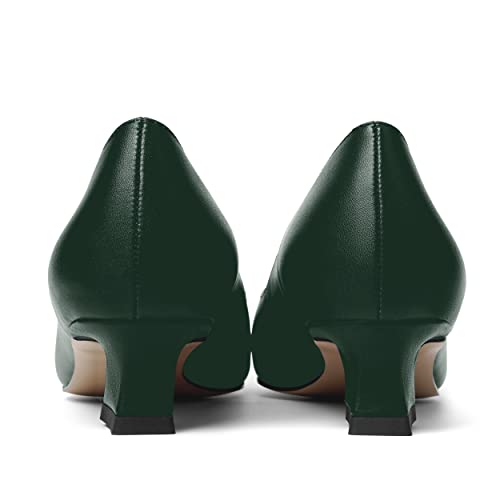 AMBELIGHT Womens Pointed Toe Solid Slip On Casual Matte Office Kitten Low Heel Pumps Shoes 1.5 Inch4