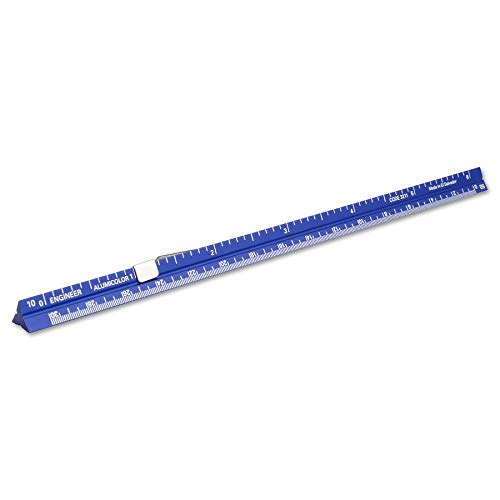 Image of Alumicolor Aluminum Engineer Pocket Scale With Clip, 6IN, Blue