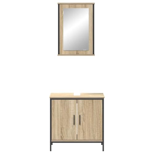 Muebles de baño de 2 piezas para ganar espacio de almacenaje con espejo 8