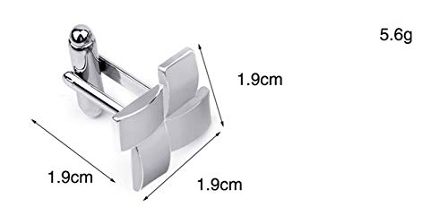 Mancuernillas Daesar para camisas hombre, cuadradas plateadas miniatura 2