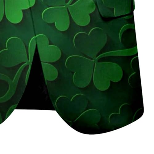 Mens St Patricks Day Blazer Button Down Shamrock Lucky Irish Jacket Coat Funny Printed Party Tuxedo Suit Coats4