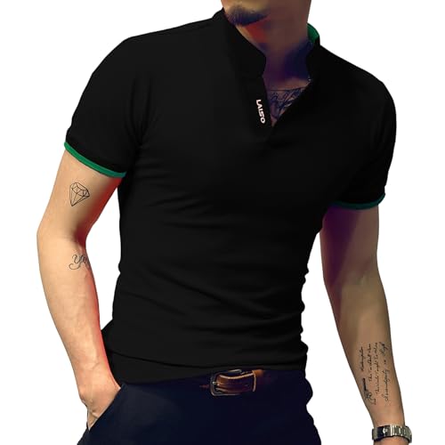 LOGEEYAR Mens Fashion Polo Henley Shirts Short/Long Sleeve Casual T-Shirts Slim Fit Cotton Polo Shirts for Men2