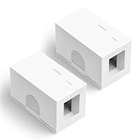 LEENUE 1-Port Keystone Jack Aufputzdose für STP Cat7/Cat6A RJ45 Keystone Jack, rj45 Aufputzdose für UTP Cat6/Cat5e/Cat5 RJ45 Keystone Jack Weiß, 2-Pack