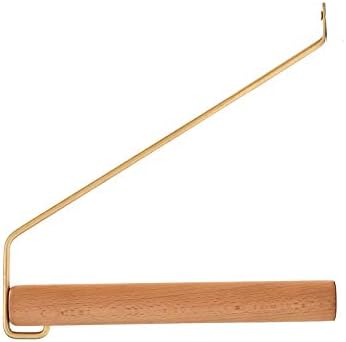 anaan Coordinate Design Clothes Rail Wall Coat Hooks Rack Hanging Wall Mounted Coat Hanger Wood Brass Wall Decor 22 cm (Beech)