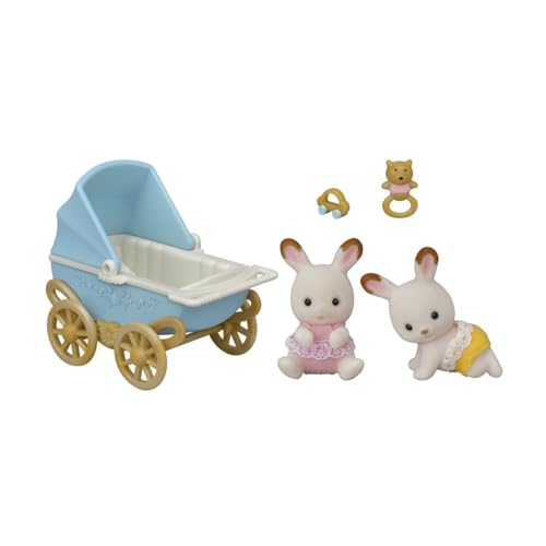 Mini univers Les Jumeaux Lapin Et Poussette Double Sylvanian Families Le Jouet - vue 8