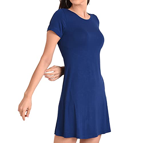 Image of Miss Lavish London Women's Relaxed Fit T Shirt Dress with Pockets Short Sleeve Summer Vacation Dresses