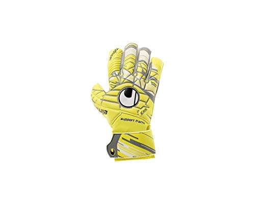 Uhlsport Elm Soft Gants de Gardien de But Jaune Fluo Lite/Gris Taupe 9