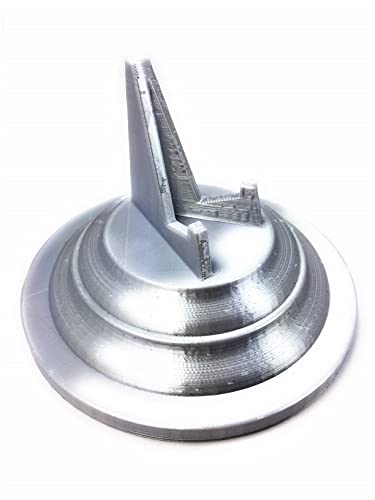 Image of Beautiful 3D Printed Megalodon Shark Tooth Display Stand with a 4-5 /8 inch Round Base (Silk Silver)