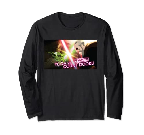 T-shirt Star Wars imprimé graphique Yoda vs Count Dooku manches longues