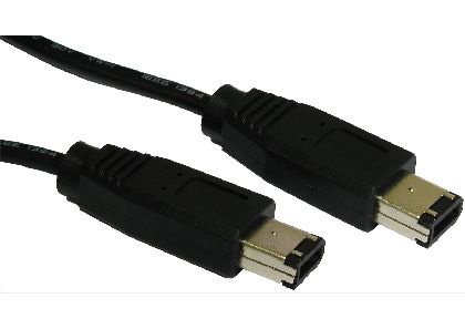 rhinocables Firewire Cable IEEE 1394 DV for PC, Cameras, Video and Audio, Fully Moulded End Connectors (2m, 6 Pin to 6 Pin)