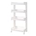 WJMLS Weiß Badezimmer Regal Boden Plastik Badezimmer-Storage Rack Mobil Mehrschichtige