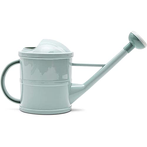 Maplefield Small Mint Green Plastic Watering Can with Long Spout Sprinkler Head for Garden, Indoor and Outdoor Plants, Flowers (0.4 Gallon)